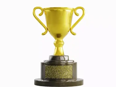 Trophy Gold Award 04 Low-poly 3D model