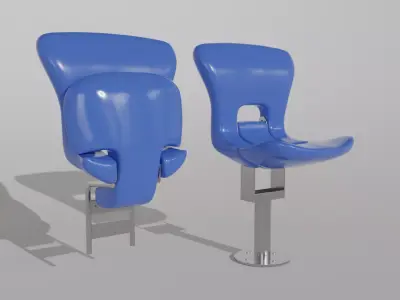 Plastic stadium seat FCB 3D model