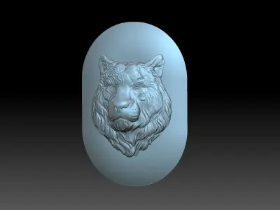 Cover with a tiger head 3D print model