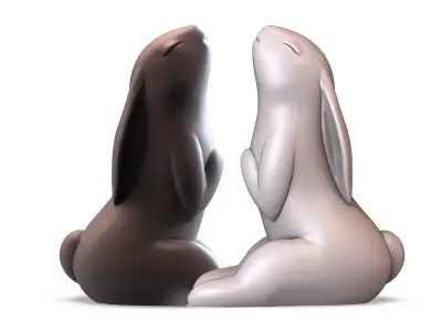 Cute Happy Rabbit Statue Home Decor 3D print model