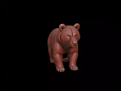 Brown Bear Animal Sculpture 3D print model get
