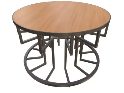 Round Table Round Table V2 3D Model VR AR PBR Low-poly 3D model