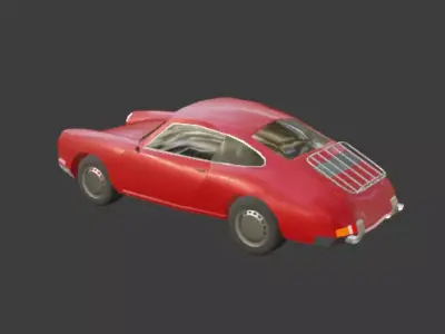 low poly car Porsche 901 Low-poly 3D model