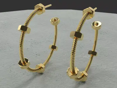 Earring Screw bolt 3D print model