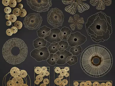 Gold Wall art Sculpture 3D model