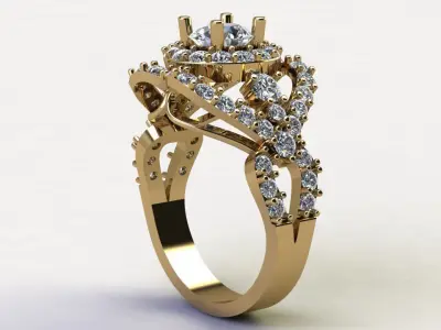 women ring with cad file design 2020 model R79 3D model