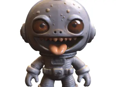 Alien Astronaut Character Low-poly 3D model