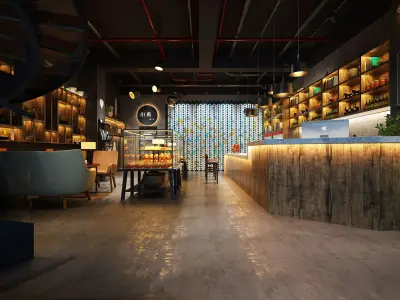 Cafe Bar Shop 3D model