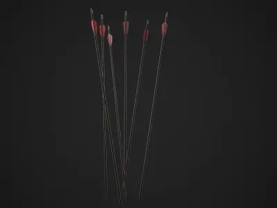 Arrow long metal stick Low-poly 3D model