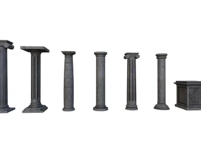 Pillars 03 Low-poly 3D model
