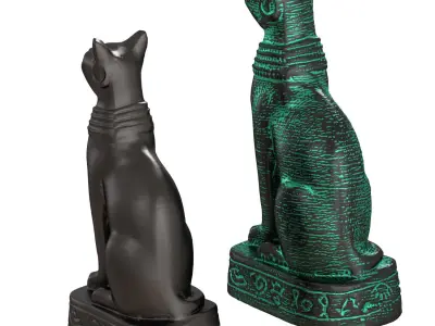 Egyptian Cat Figurine 3D model