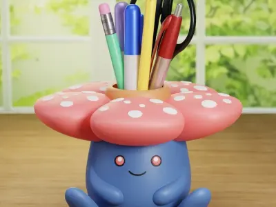 VILEPLUME PLANTER PEN HOLDER 2 MODELS EASY PRINT 3D print model