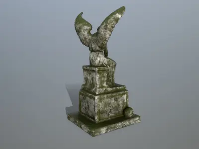 statue 3 angel Low-poly 3D model