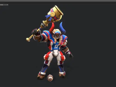 Rugby Low-poly 3D model purchase