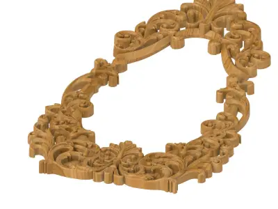 Carved picture frame STL 3D model 52