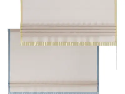 Roman curtain with ruffles for the children room 3D model