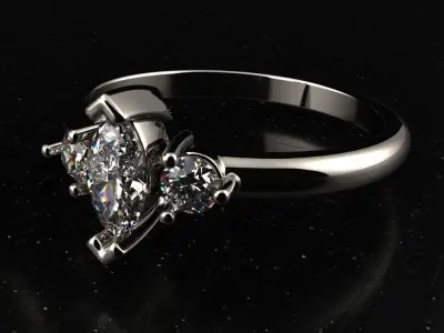 Engagement diamond ring Marquise ready for print 3D print model