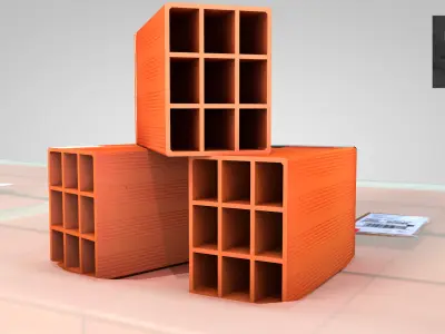 brick stack - 9 holes 3D model