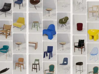 Pack Modern Chairs  3D model