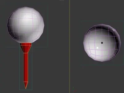 SPORT---GOLF---Ball golf ball on tee Free low-poly 3D model