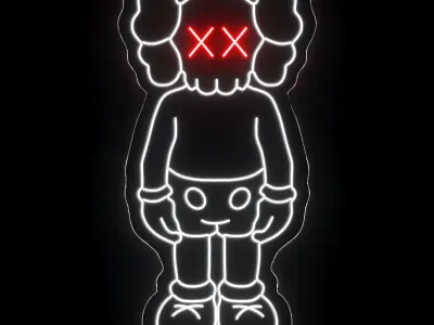 Kaws Neon Sign 3D model get