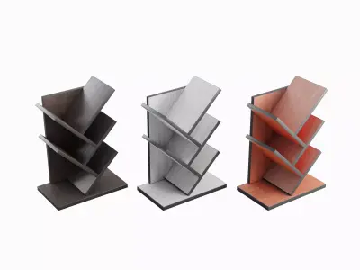 Small Bookshelf B Set Low-poly 3D model