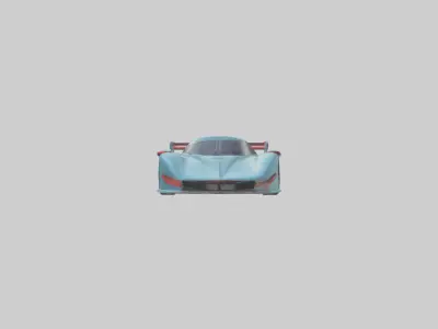 Racing Car with Aerodynamic Spoilers model Low-poly 3D model