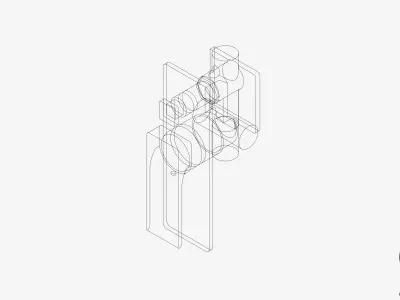 Wall Mixer Tap - Luxury - Glide - Diverter Low-poly 3D model