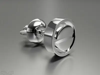 earrings stud luxury screw bolt  ear ring package 3D print model