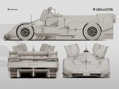 Melvore Hypercar Concept LMDh  Low-poly 3D model