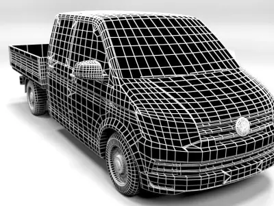 VW T6 TRUCK 2016 Low-poly 3D model