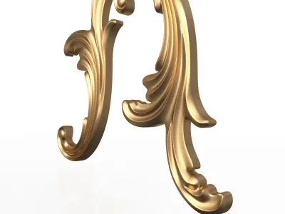 Corner Carved  Decoration Low-poly 3D model