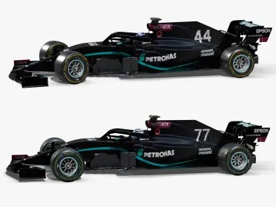 Mercedes AMG F1 W11 EQ Power 2020 Low-poly 3D model