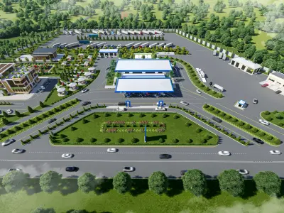 GAS STATION COMPLEX 3D model