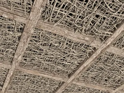 Ceiling white branch decor n1 3D model