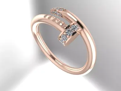 NAIL RING WITH THE STONES 3D print model