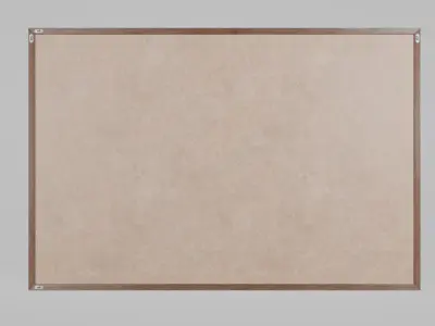 Customizable Wooden Wall Cork Board - Pin Notice Board Low-poly 3D model