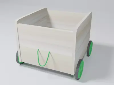 Toy storage with wheels 3D model
