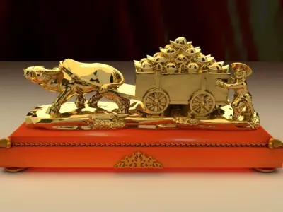 Chinese gold ingot 3D model 18