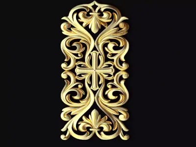 Central decor ornament for furniture 3D model 592