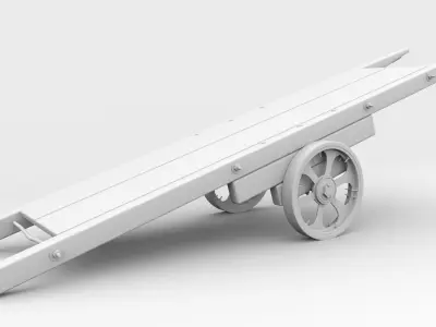 Wooden Hath Gadi Low-poly 3D model