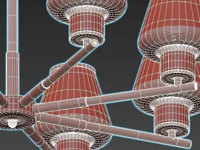 goreyn light chandelier - gold 3D model