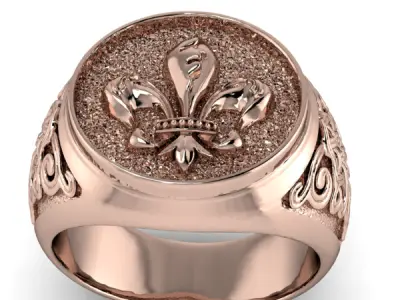 FLEUR-DE-LIS RING 3D print model