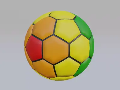  Rainbow Soccer Ball Low-poly 3D model