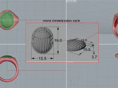 Scarab signet Ring 3D print model