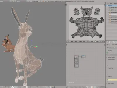 Rabbit polygonal hare Low-poly 3D model