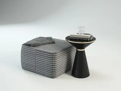 Bench and side table 3D model