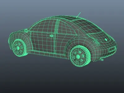 beetel car created in 2017 maya 3D model