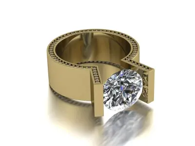 Jewelry Ring Gold 3D print model 2