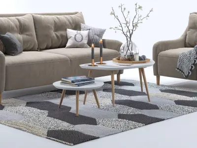 Jenson armchair and sofa 2 3D model